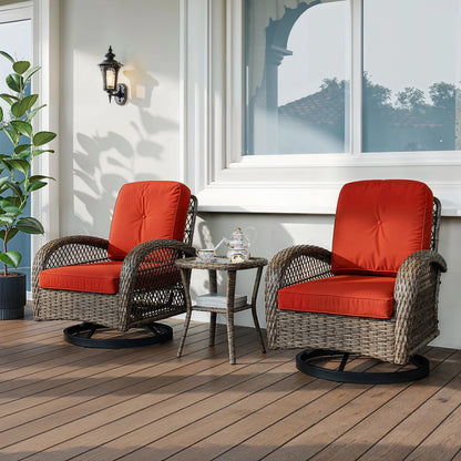 3 Pieces Rotating Rocker Patio Furniture Set