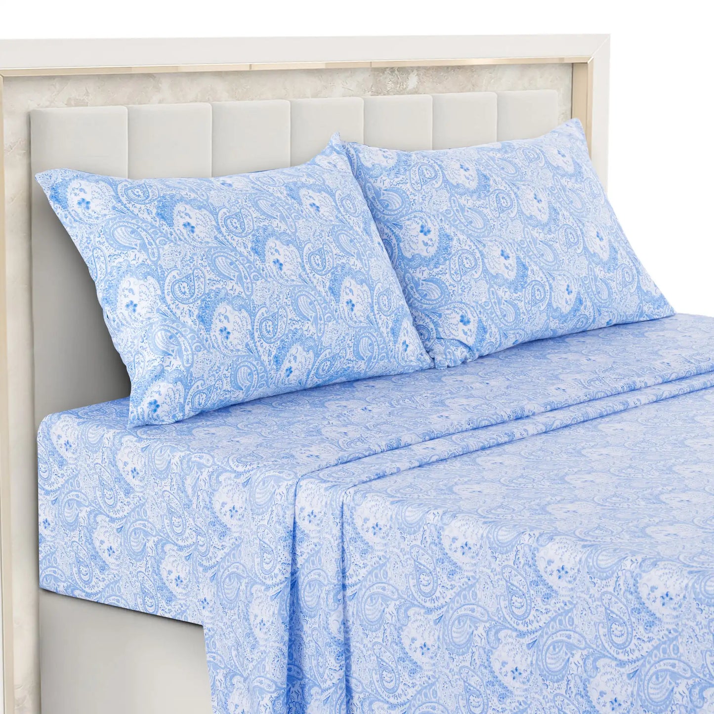 4-Piece Paisley Bed Sheet Set – Soft Brushed Microfiber Sheets with 16" Deep Pockets – Wrinkle-Resistant Bedding
