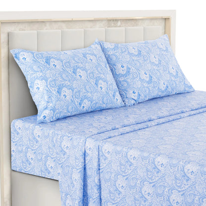 4-Piece Paisley Bed Sheet Set – Soft Brushed Microfiber Sheets with 16" Deep Pockets – Wrinkle-Resistant Bedding