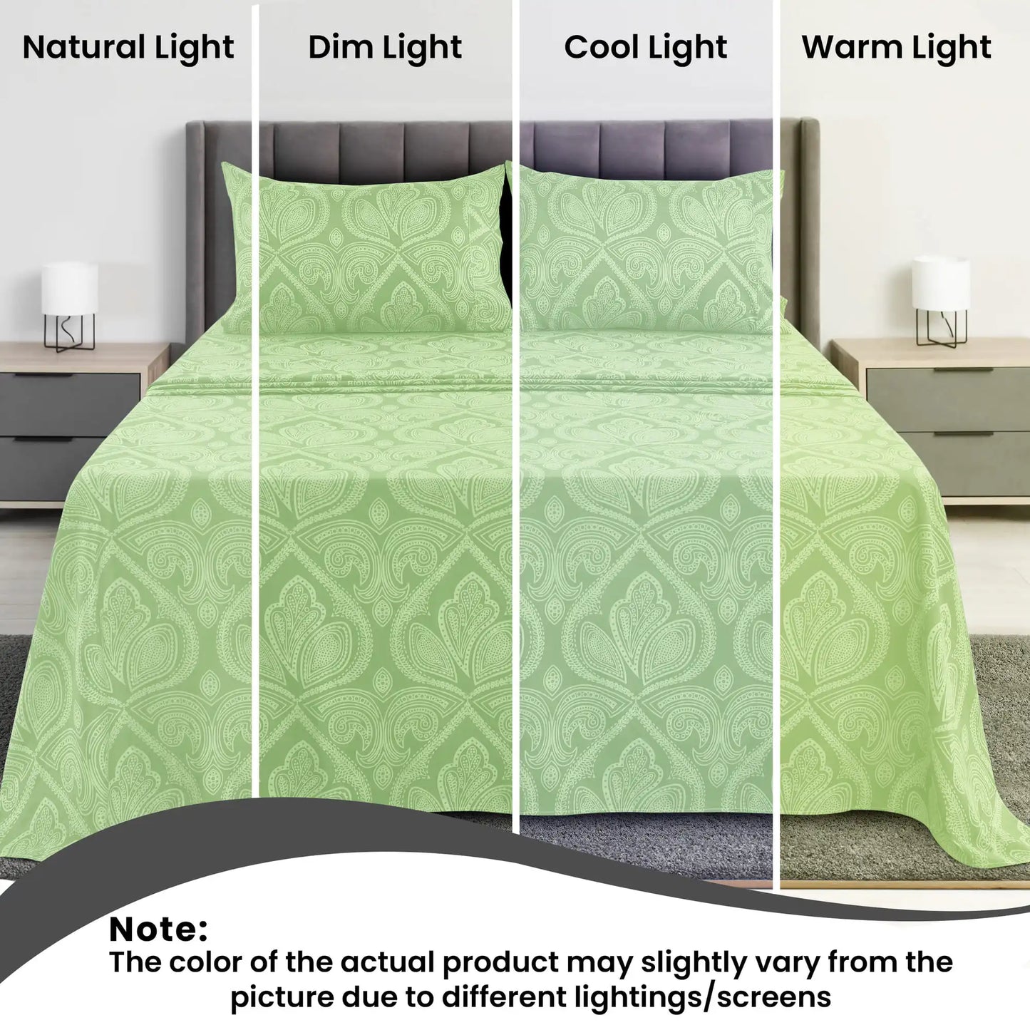 4-Piece Paisley Bed Sheet Set – Soft Brushed Microfiber Sheets with 16" Deep Pockets – Wrinkle-Resistant Bedding