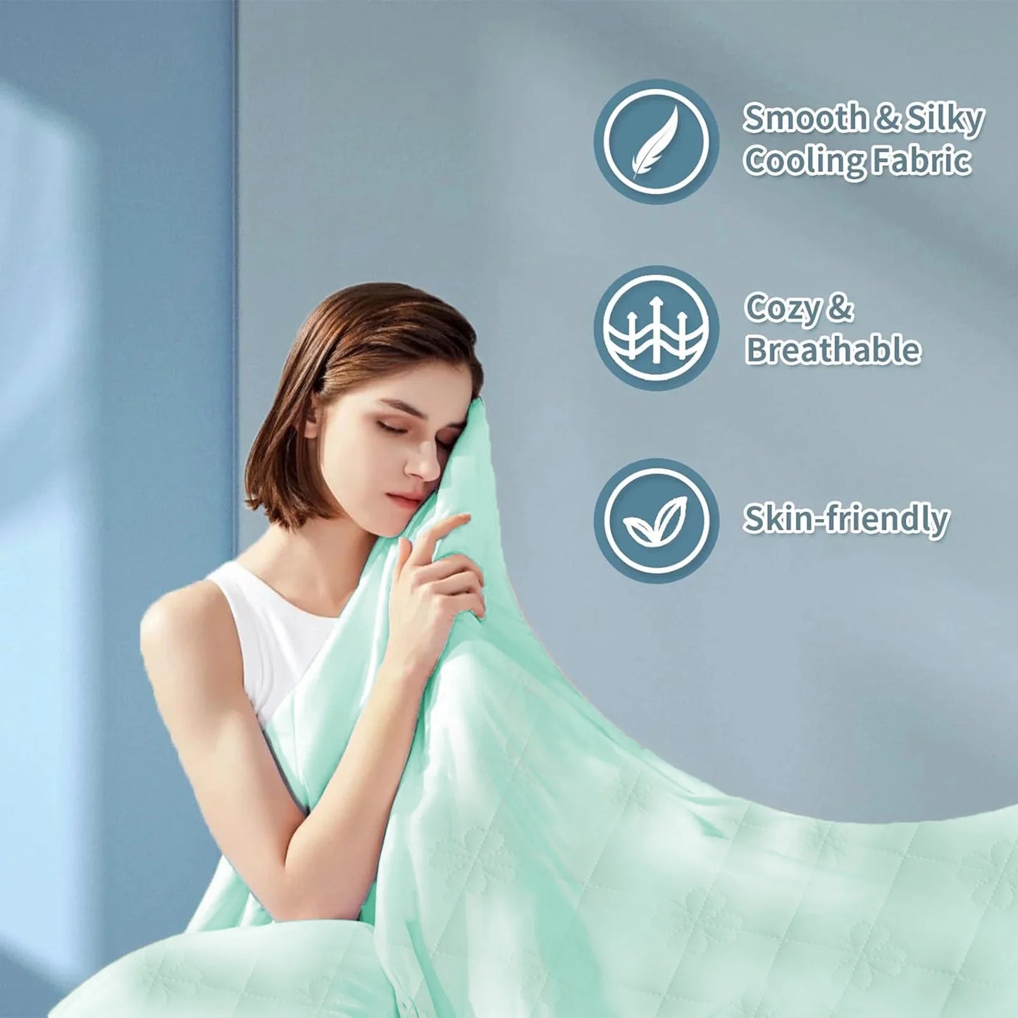1pc Large Cooling Blanket for Hot Sleepers, Dual-Sided Soft & Lightweight Summer Bedding