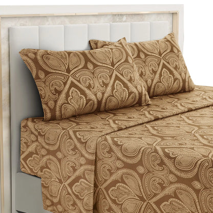 4-Piece Paisley Bed Sheet Set – Soft Brushed Microfiber Sheets with 16" Deep Pockets – Wrinkle-Resistant Bedding