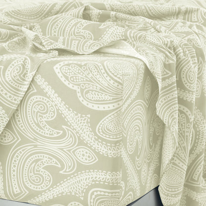4-Piece Paisley Bed Sheet Set – Soft Brushed Microfiber Sheets with 16" Deep Pockets – Wrinkle-Resistant Bedding