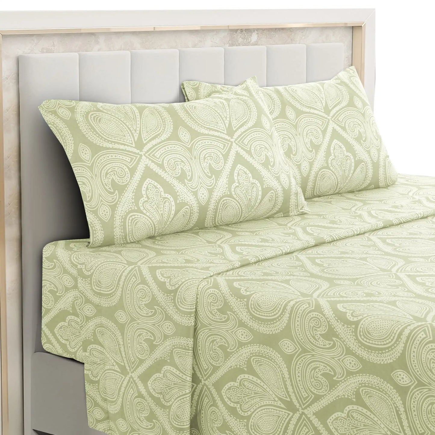 4-Piece Paisley Bed Sheet Set – Soft Brushed Microfiber Sheets with 16" Deep Pockets – Wrinkle-Resistant Bedding