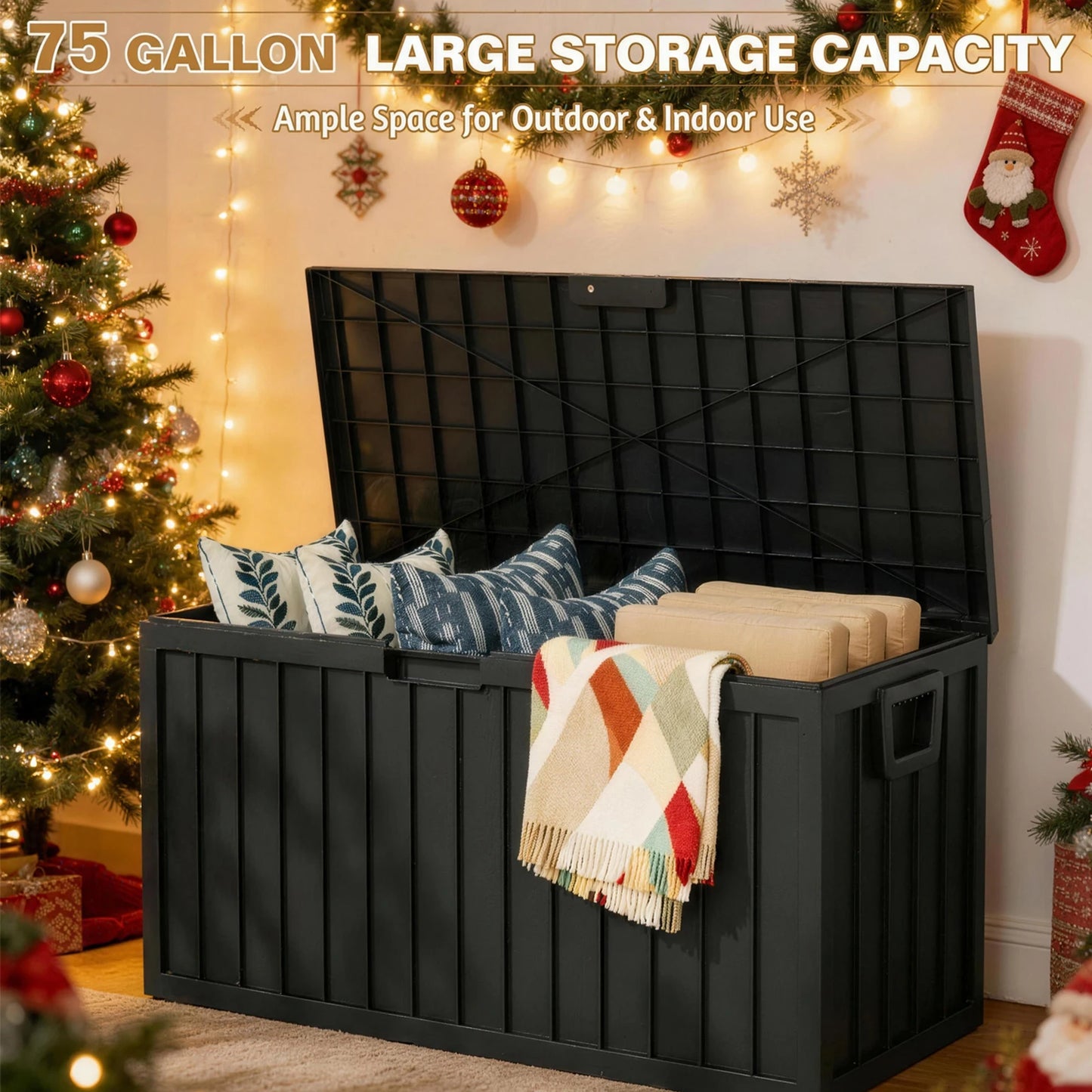 75 Gallon Resin Outdoor  Storage Deck Box