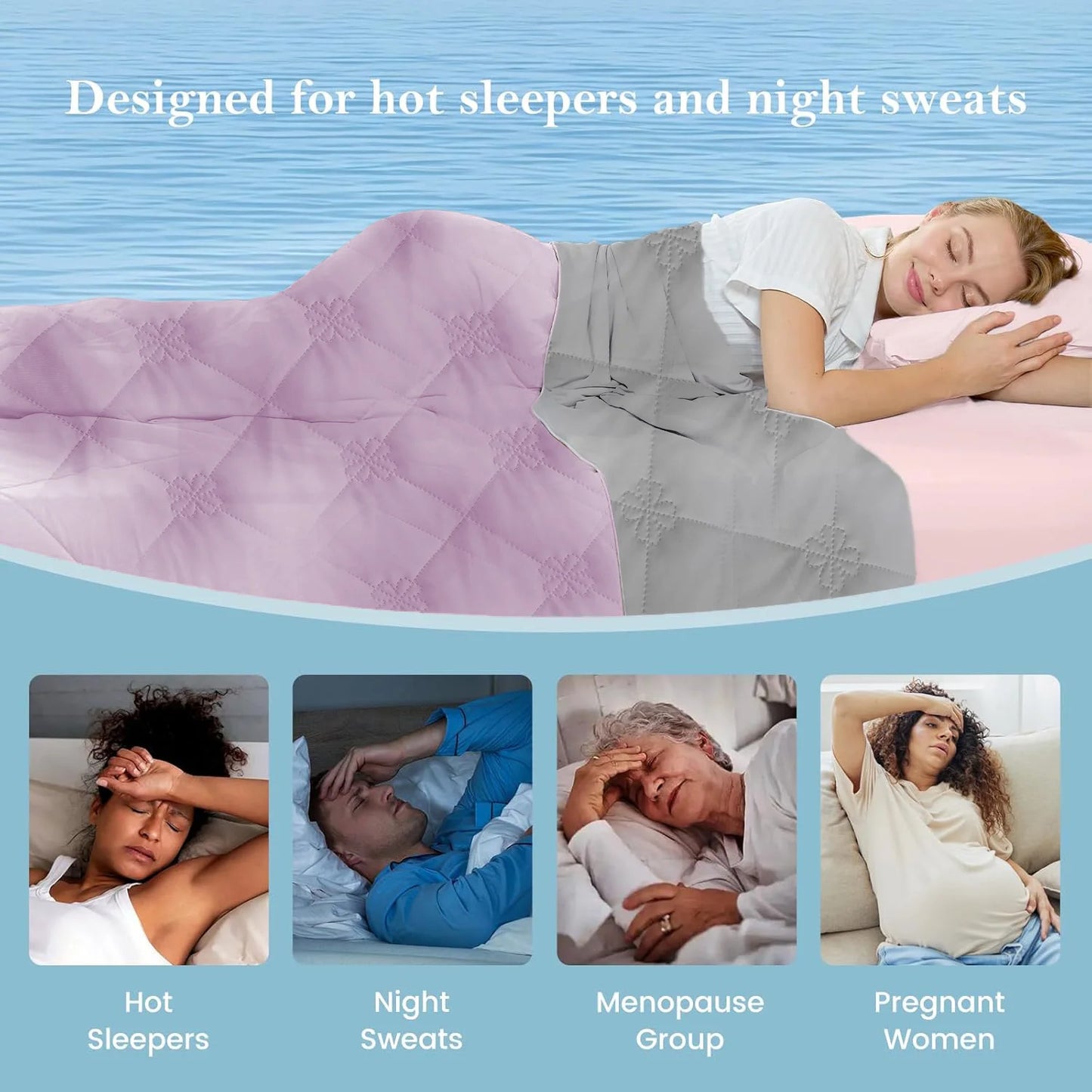 1pc Large Cooling Blanket for Hot Sleepers, Dual-Sided Soft & Lightweight Summer Bedding