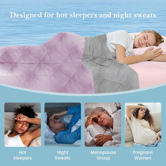 1pc Large Cooling Blanket for Hot Sleepers, Dual-Sided Soft & Lightweight Summer Bedding