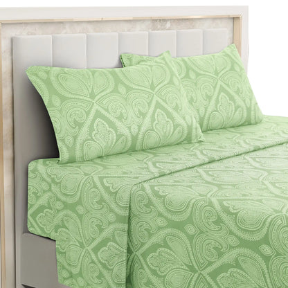 4-Piece Paisley Bed Sheet Set – Soft Brushed Microfiber Sheets with 16" Deep Pockets – Wrinkle-Resistant Bedding