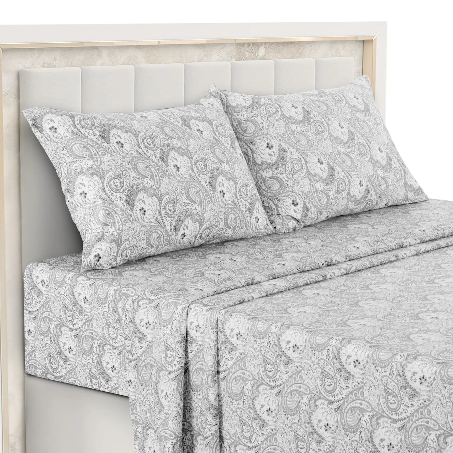 4-Piece Paisley Bed Sheet Set – Soft Brushed Microfiber Sheets with 16" Deep Pockets – Wrinkle-Resistant Bedding