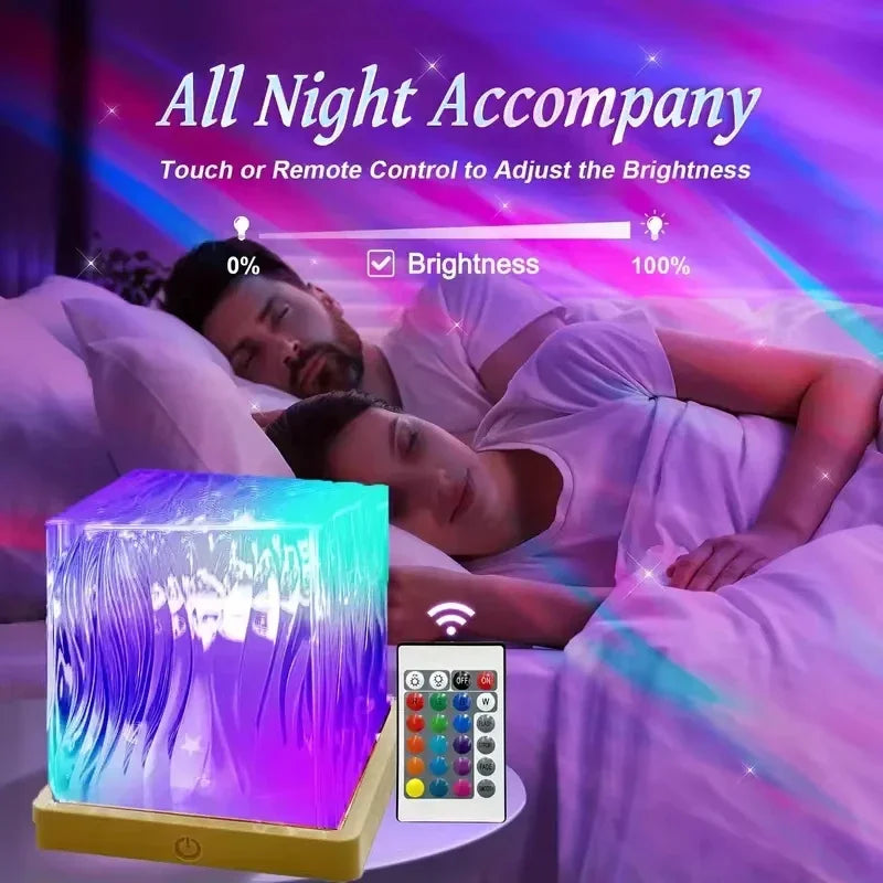 16 Color Remote Control Aurora Night Light & Ocean Wave Projector