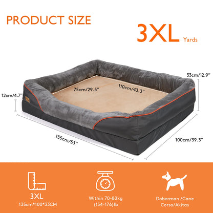 Waterproof Large Dog Bed with Removable and Washable Cover