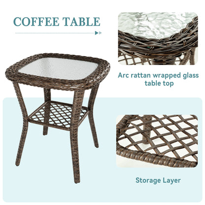 3 Pieces Rotating Rocker Patio Furniture Set
