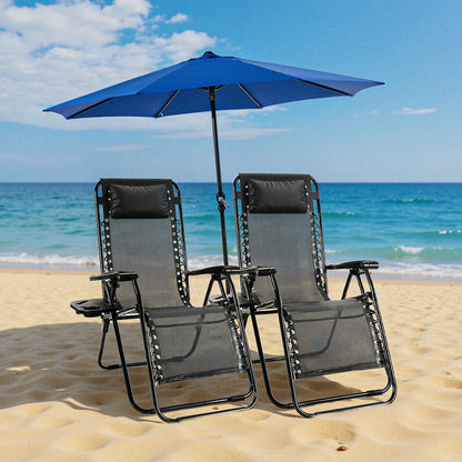 Set of 2 Portable Zero Gravity Lounge Chairs