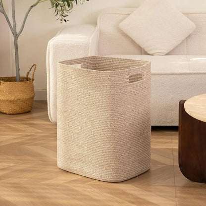 Rectangle Cotton Laundry Hamper/Blanket Basket