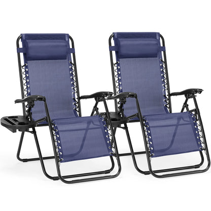 Set of 2 Portable Zero Gravity Lounge Chairs