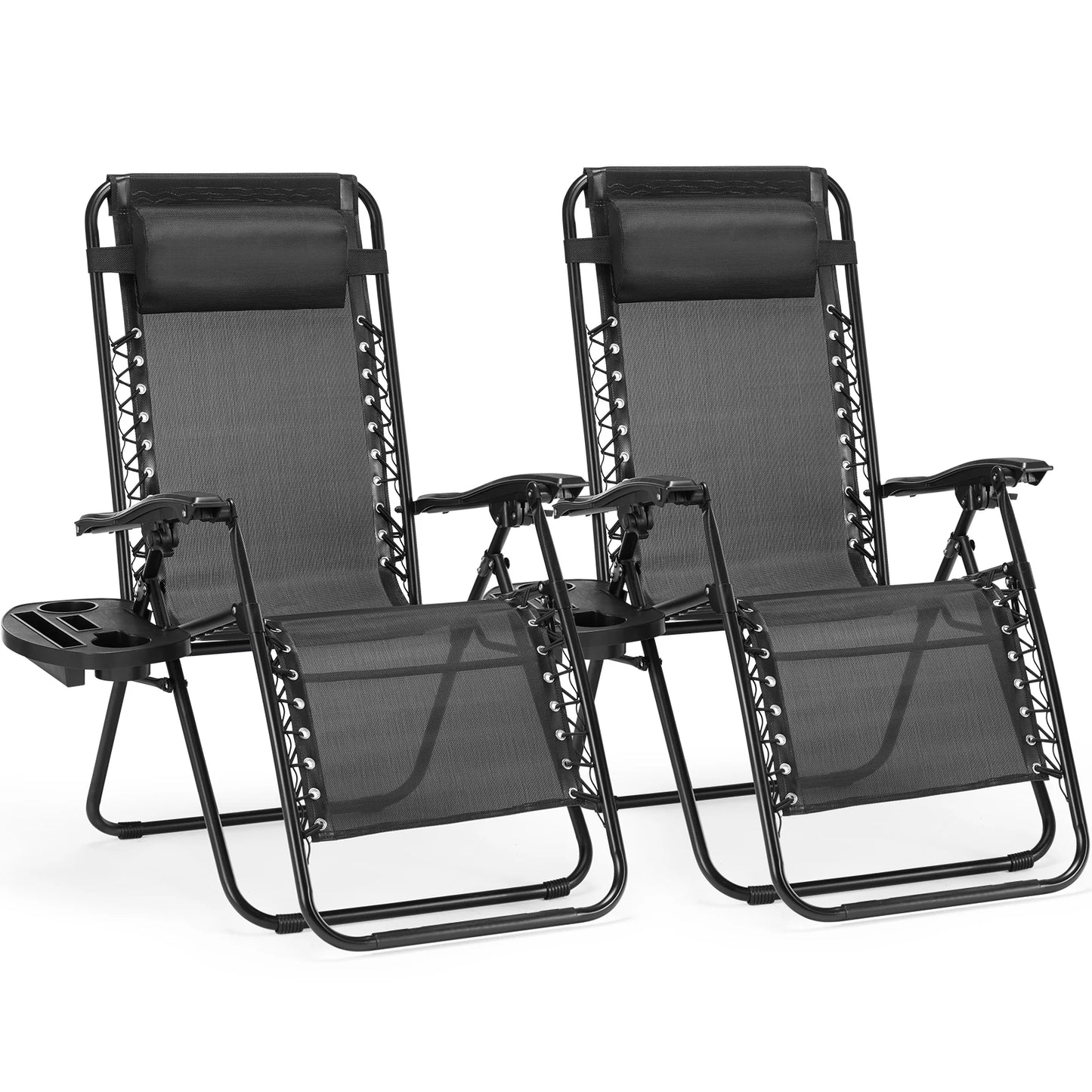 Set of 2 Portable Zero Gravity Lounge Chairs