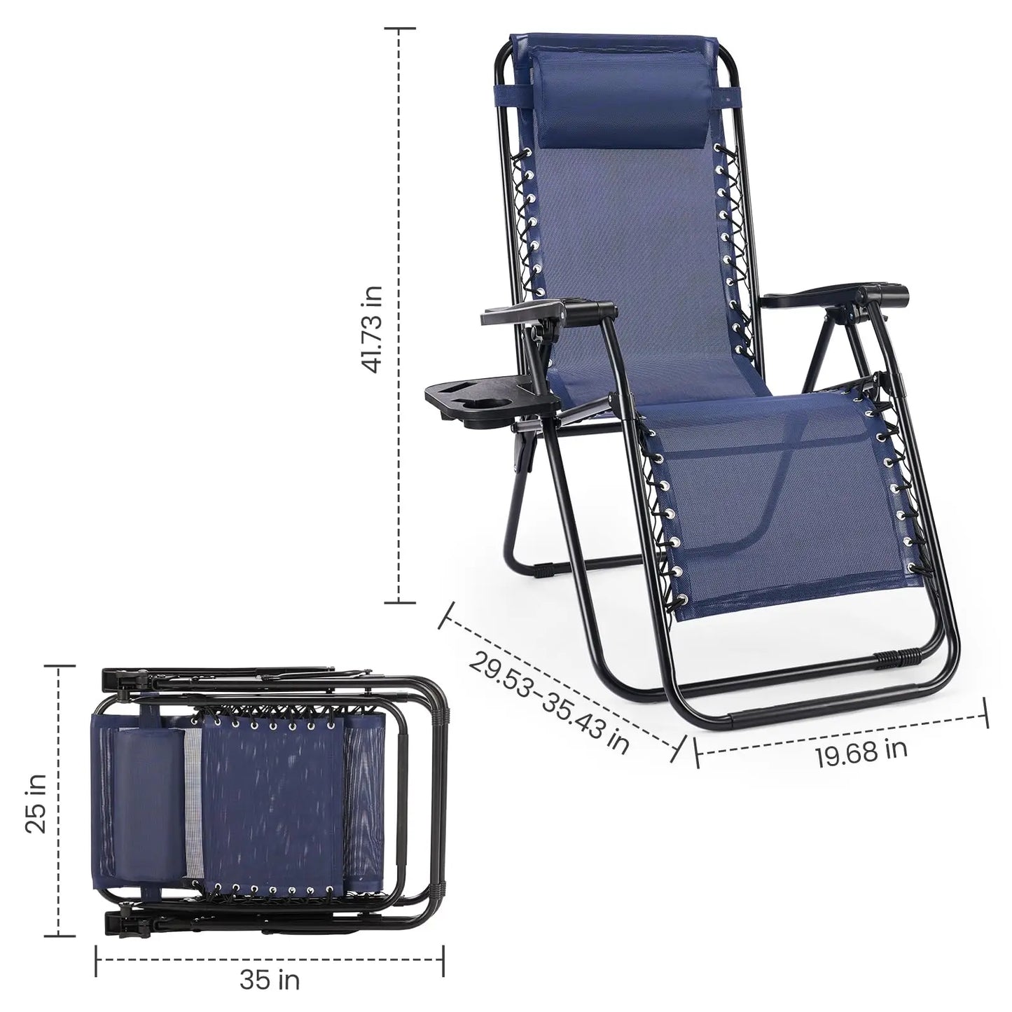 Set of 2 Portable Zero Gravity Lounge Chairs