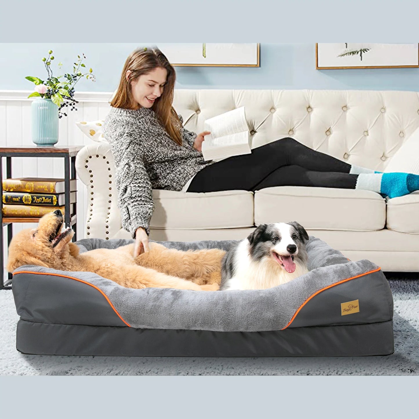 Waterproof Large Dog Bed with Removable and Washable Cover