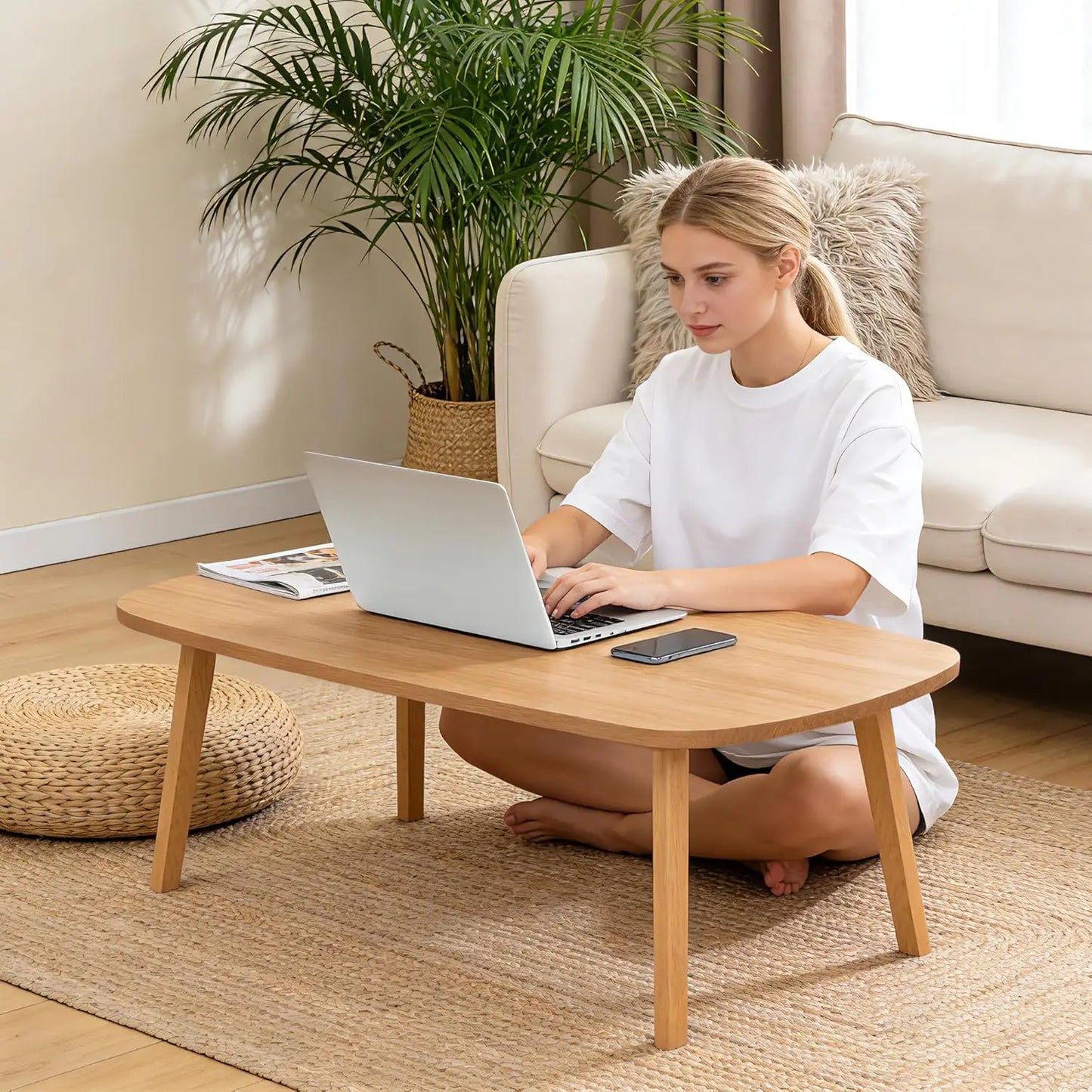 Rectangular Wooden Foldable Coffee, Tea, or Computer Table