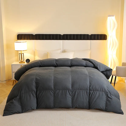 1 Piece Duck Feather Quilted Comforter - 100% Duck Feather Full Queen King Twin Size Bedding for Allergy Sufferers