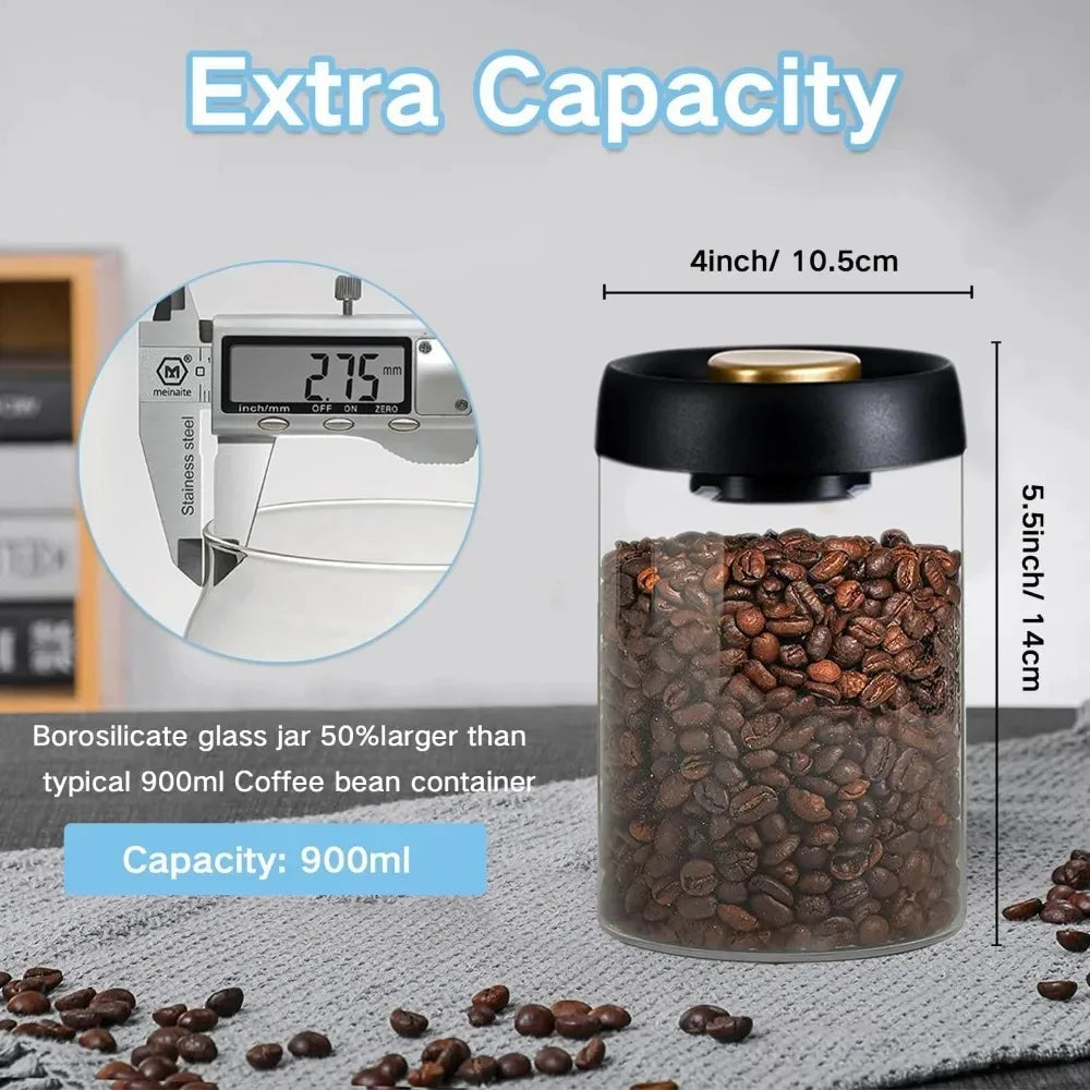 Glass Kitchen Airtight Storage Jar Coffee Jar