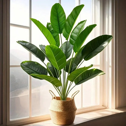 Artificial Large Tropical Plant with 18 Leaves, Faux Banana Plant