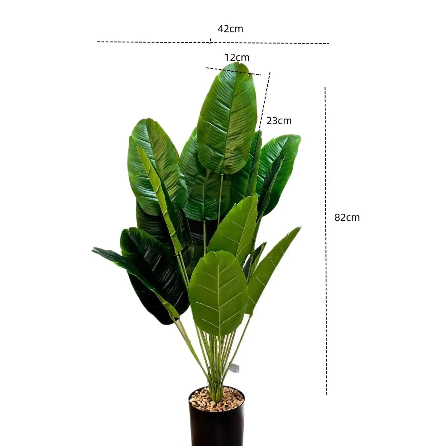 Artificial Large Tropical Plant with 18 Leaves, Faux Banana Plant