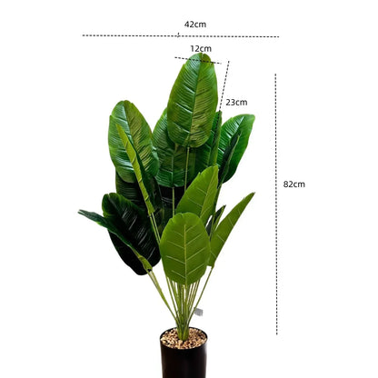 Artificial Large Tropical Plant with 18 Leaves, Faux Banana Plant