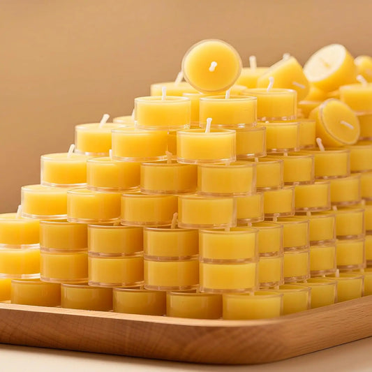 150Pcs Pure Beeswax Tealight Candles, 4-Hour Burn Time, Natural Scent for Home Decor & Air Purification