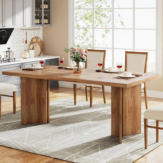 Modern Rectangular Wooden Dining table for 4-6, 63 inch