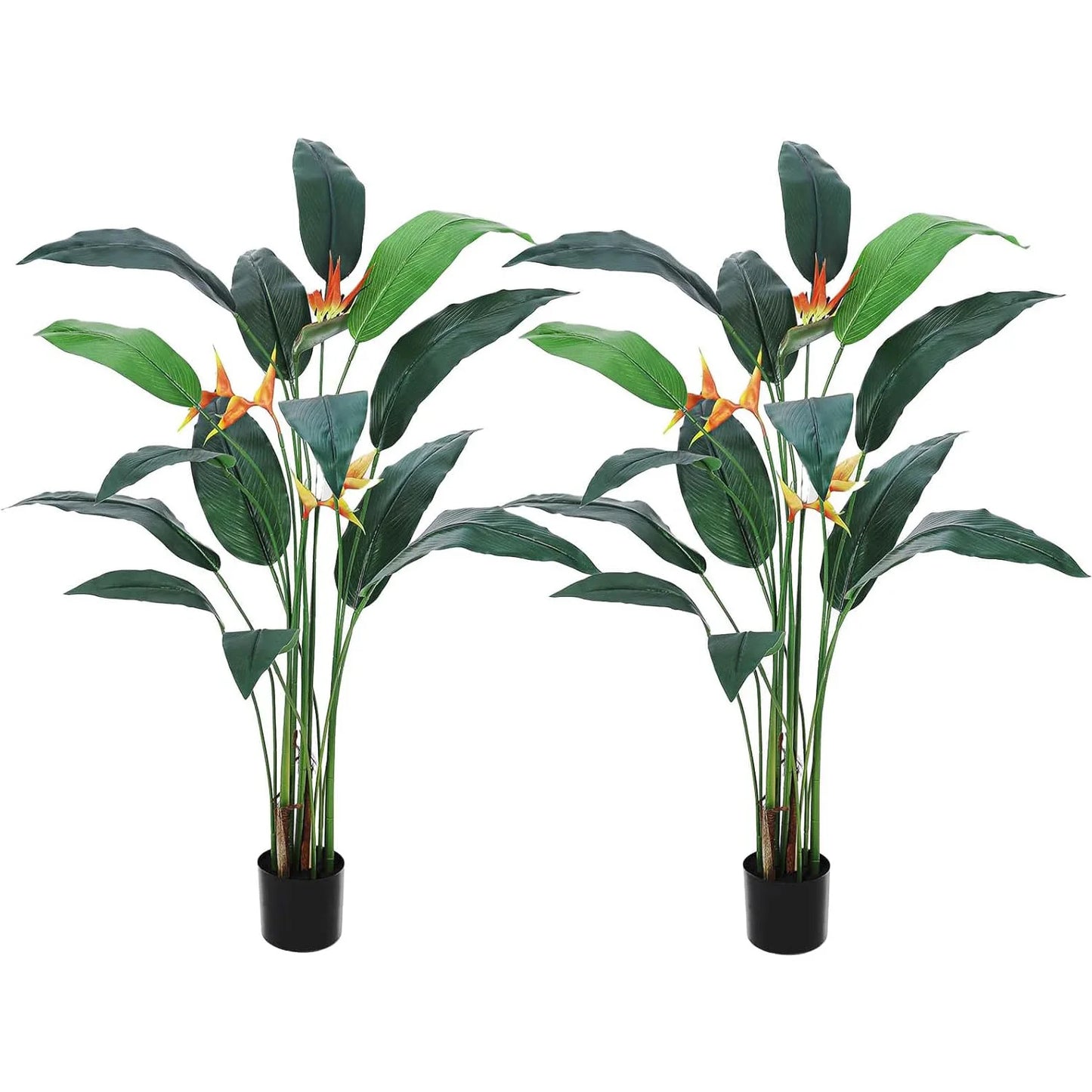 2Pcs 6FT Artificial Bird Of Paradise/ Banana Leaf Tree,