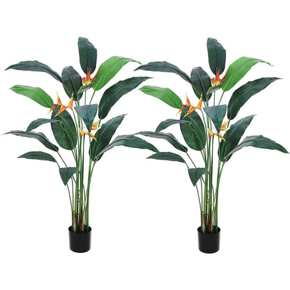 2Pcs 6FT Artificial Bird Of Paradise/ Banana Leaf Tree,