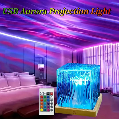 16 Color Remote Control Aurora Night Light & Ocean Wave Projector