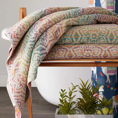 2 Luxury Bath and Hand Towel Set, Soft Multi-Color Cotton