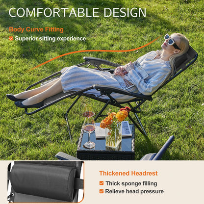 Set of 2 Portable Zero Gravity Lounge Chairs