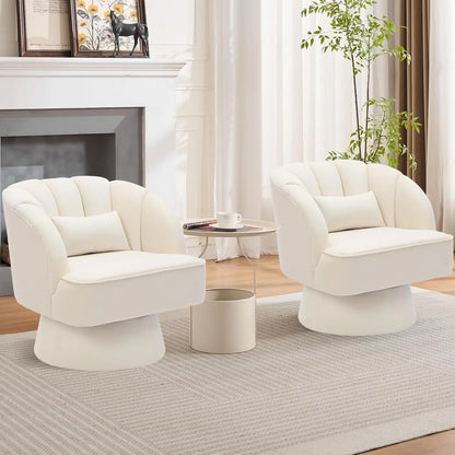 Modern 360° Swivel Barrel Accent Chair  for Bedroom, Office