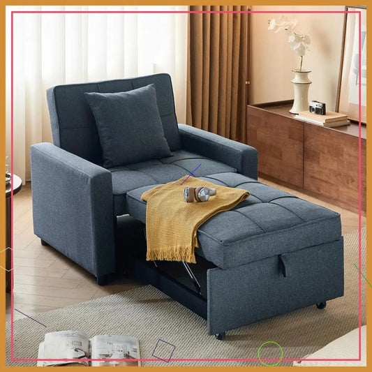 Sleeper Chair Bed with Reclining Backrest