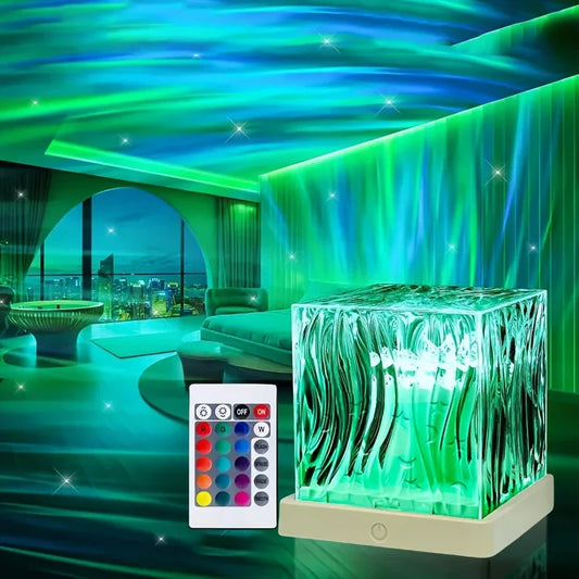 16 Color Remote Control Aurora Night Light & Ocean Wave Projector