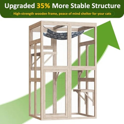 64 Inch Outdoor Cat Enclosure for Patio