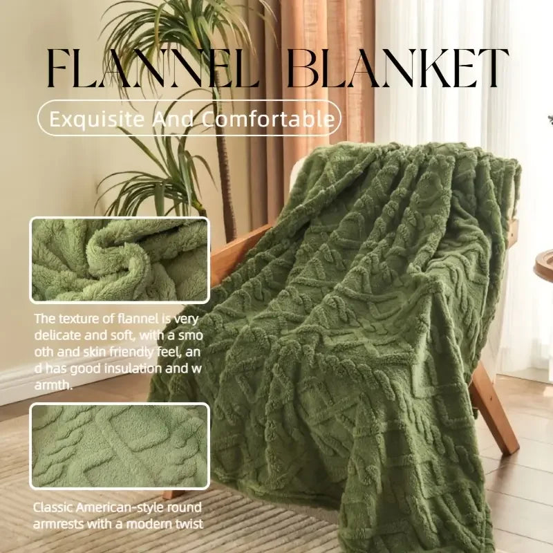 ltra-Soft 3D Plush Luxurious Fleece Blanket - Dense Weave for Exceptional Warmth, Cozy Flannel Throw