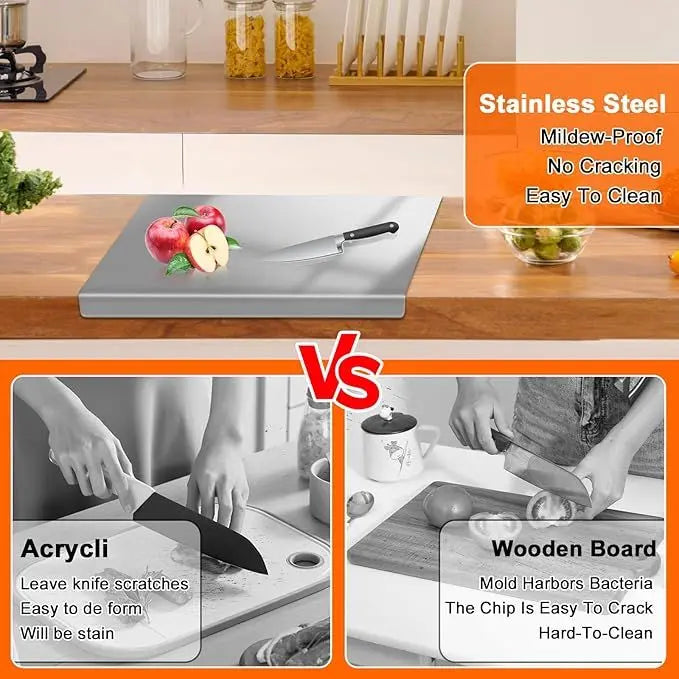 Large  304 Stainless Steel  Countertop Cutting Board