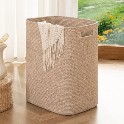 Rectangle Cotton Laundry Hamper/Blanket Basket