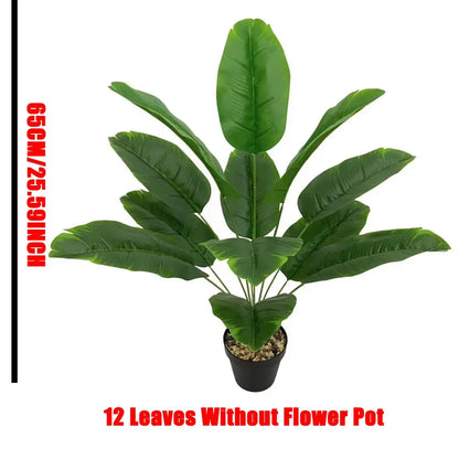 Artificial Large Tropical Plant with 18 Leaves, Faux Banana Plant