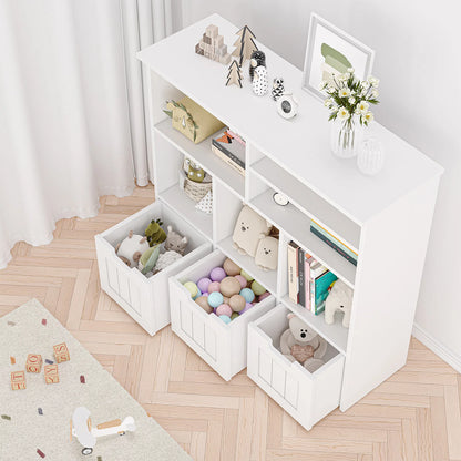 2-Shelf Toy and Book Organizer with 3 Removable Drawers