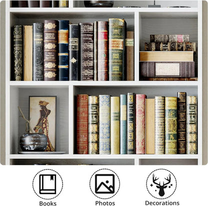Bookcase with Cabinet and Doors plus 8 Open Cubes