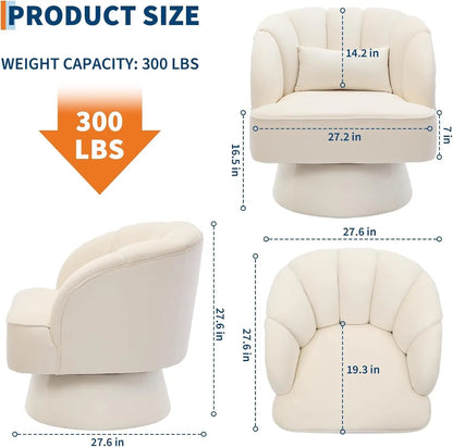 Modern 360° Swivel Barrel Accent Chair  for Bedroom, Office