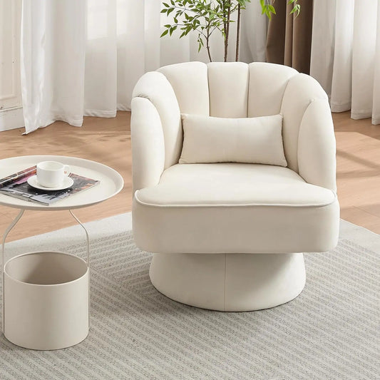 Modern 360° Swivel Barrel Accent Chair  for Bedroom, Office