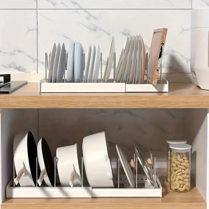 Under Counter Expandable Kitchen Pot & Pan Organizer with 7 Adjustable Dividers