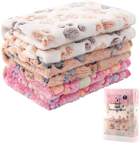 3-Pack Soft Fleece Pet Blankets for Cats and Dogs, Warm Flannel Sleep Mat