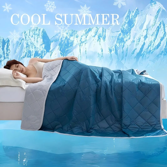 1pc Large Cooling Blanket for Hot Sleepers, Dual-Sided Soft & Lightweight Summer Bedding in Contemporary Geometric Pattern,